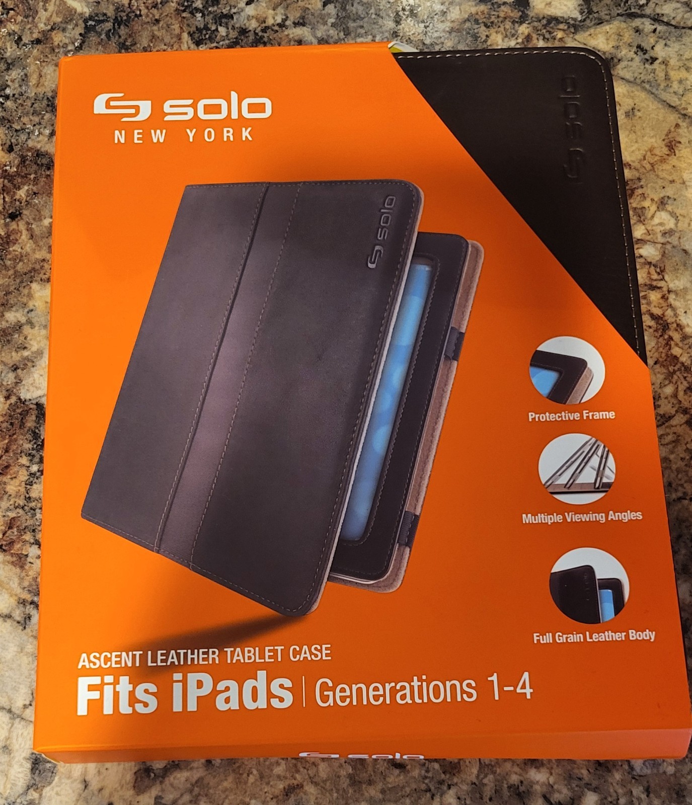 Solo New York Ascent Leather Tablet Case IPads Gen 1-4 Brown