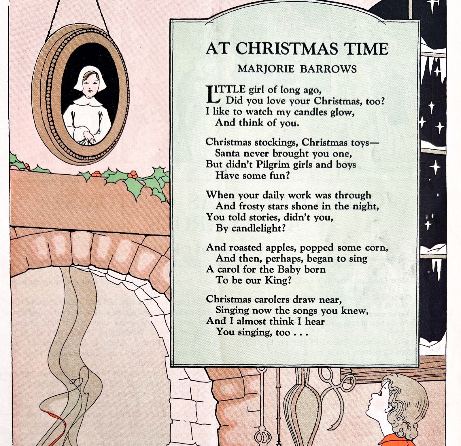 At Christmas Time Marjorie Barrow 1933 Color Plate Art Clarence Biers DWFF14