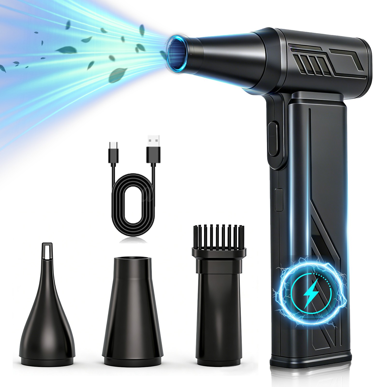300000 RPM Brushless Electric Air Duster 5 Adjustable Wind Speeds Cleaning Kit