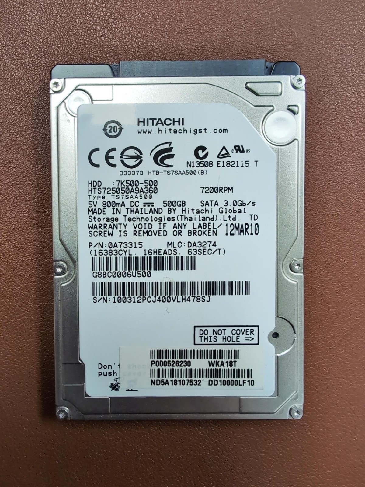 Lot of 9 2.5" SATA 500GB 7,200 RPM HDD Mixed Brand - Tested Working