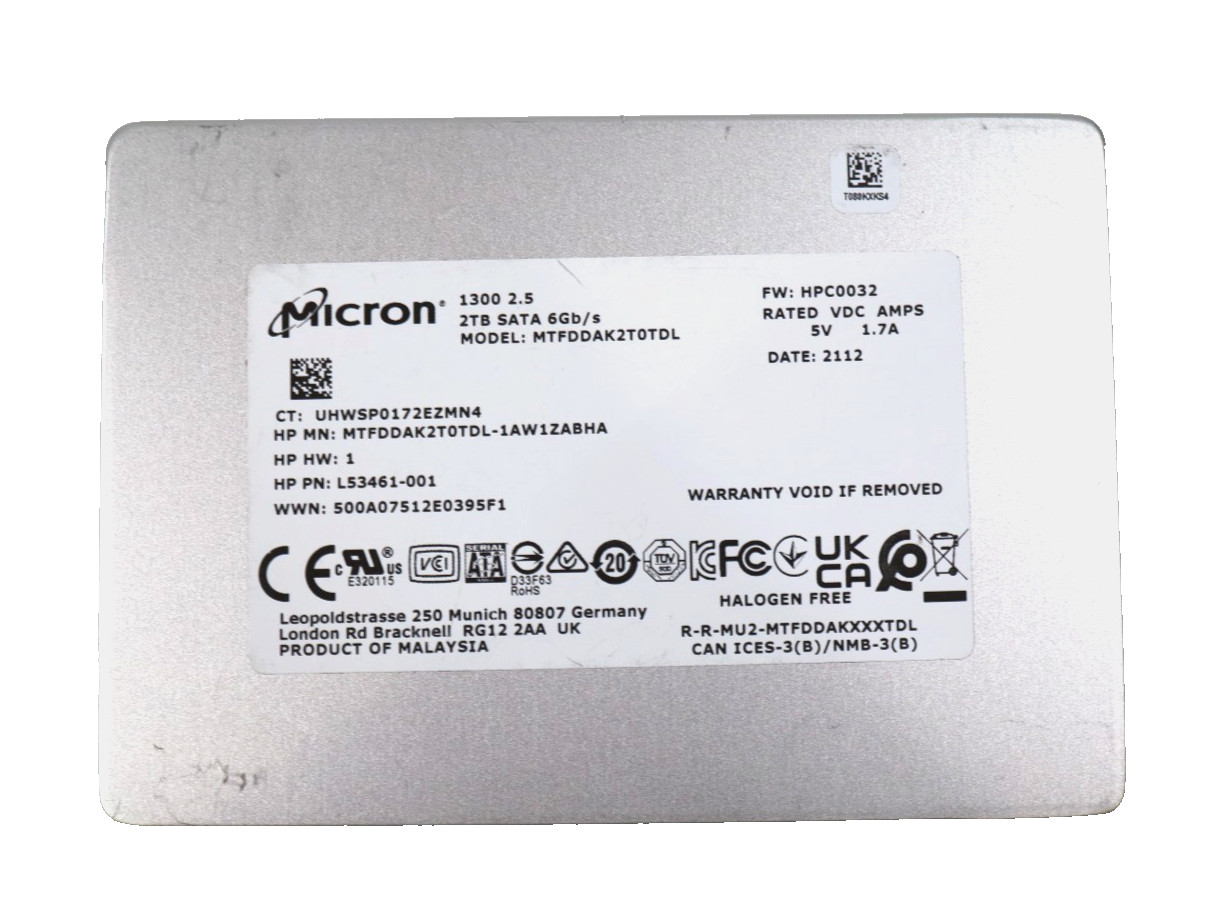 Micron 1300 2TB MTFDDAK2T0TDL 2.5" SATA Hard Drive
