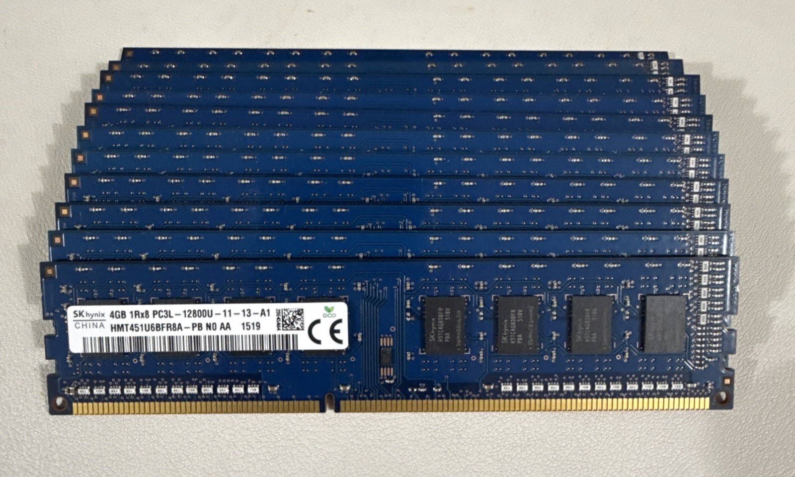 Lot of (11) SK Hynix 4GB 1Rx8 PC3L-12800U-11-13-A1 HMT451U6BFR8A-PB