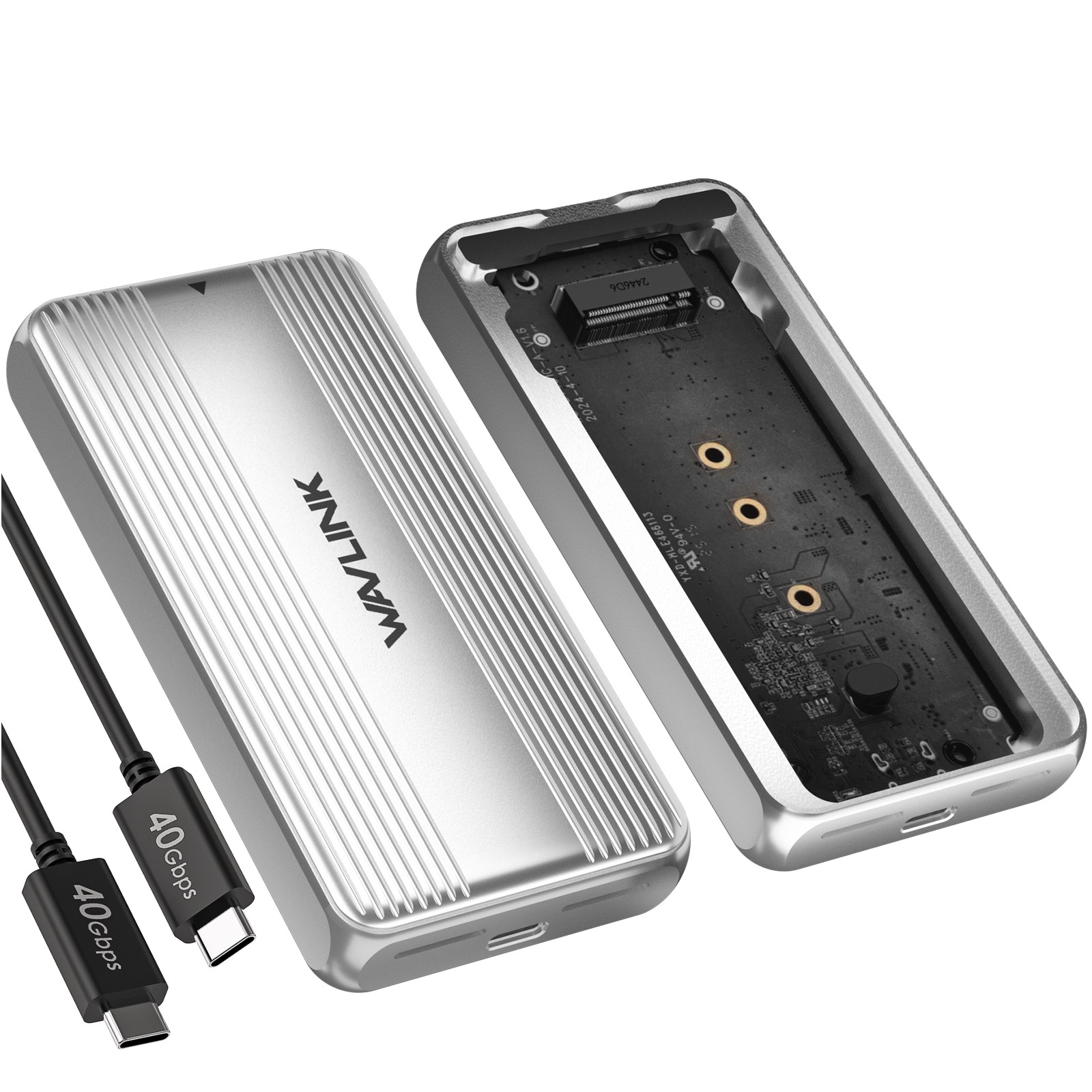 40Gbps USB4 PCIe NVMe SSD Enclosure for 2230/2242/2260/2280 B+M/M-Key PCIe SSD