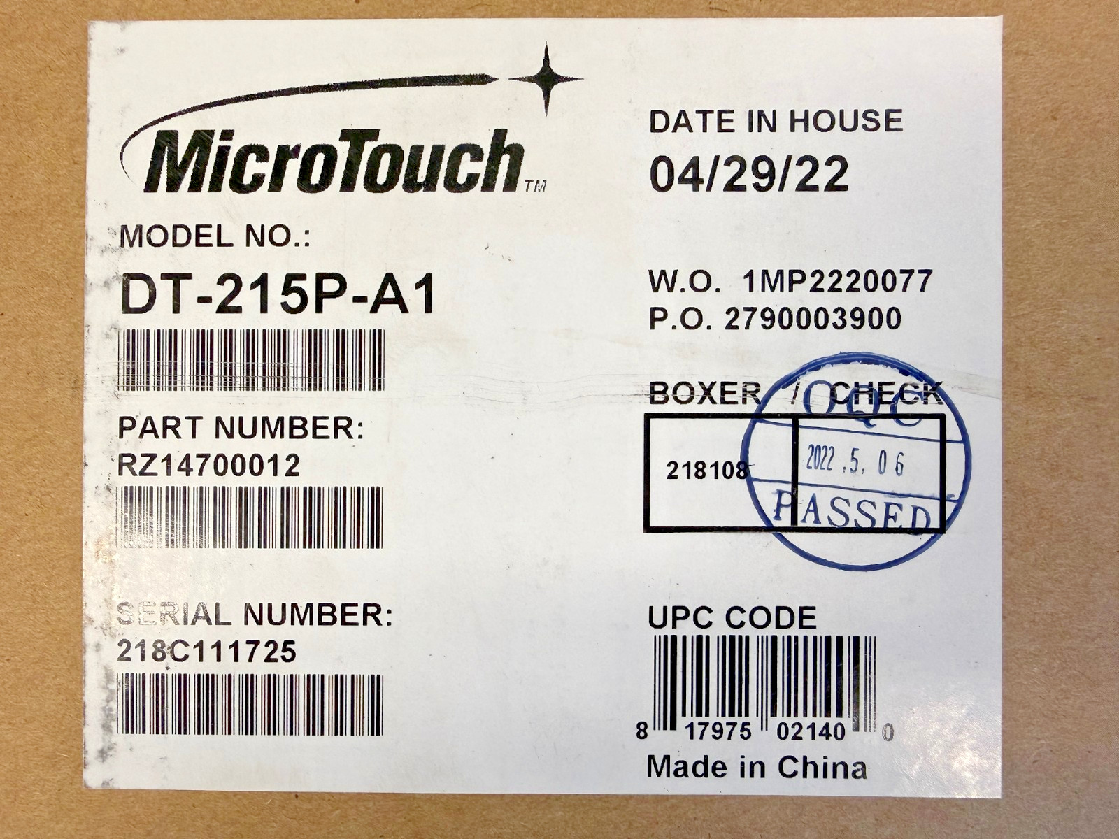 Microtouch DT-215P-A1 21.5-inch Touchscreen Monitor