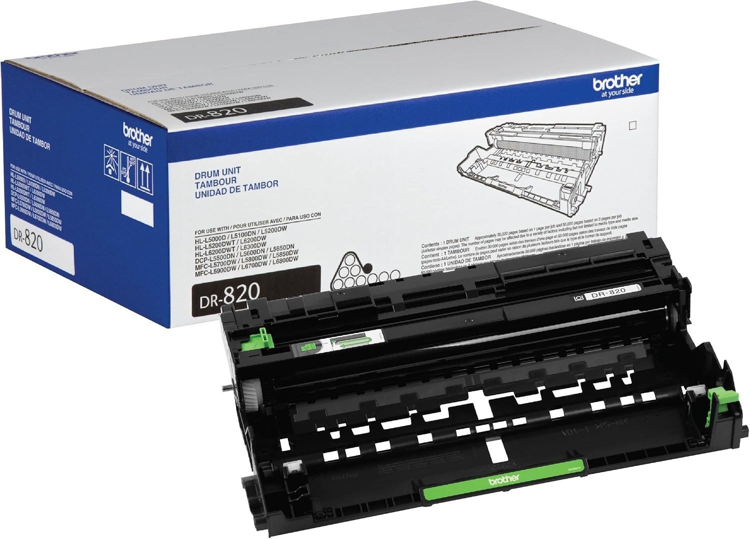 Brother Genuine-Drum Unit, DR820, Seamless Integration, Yields Up to 30,000 Page
