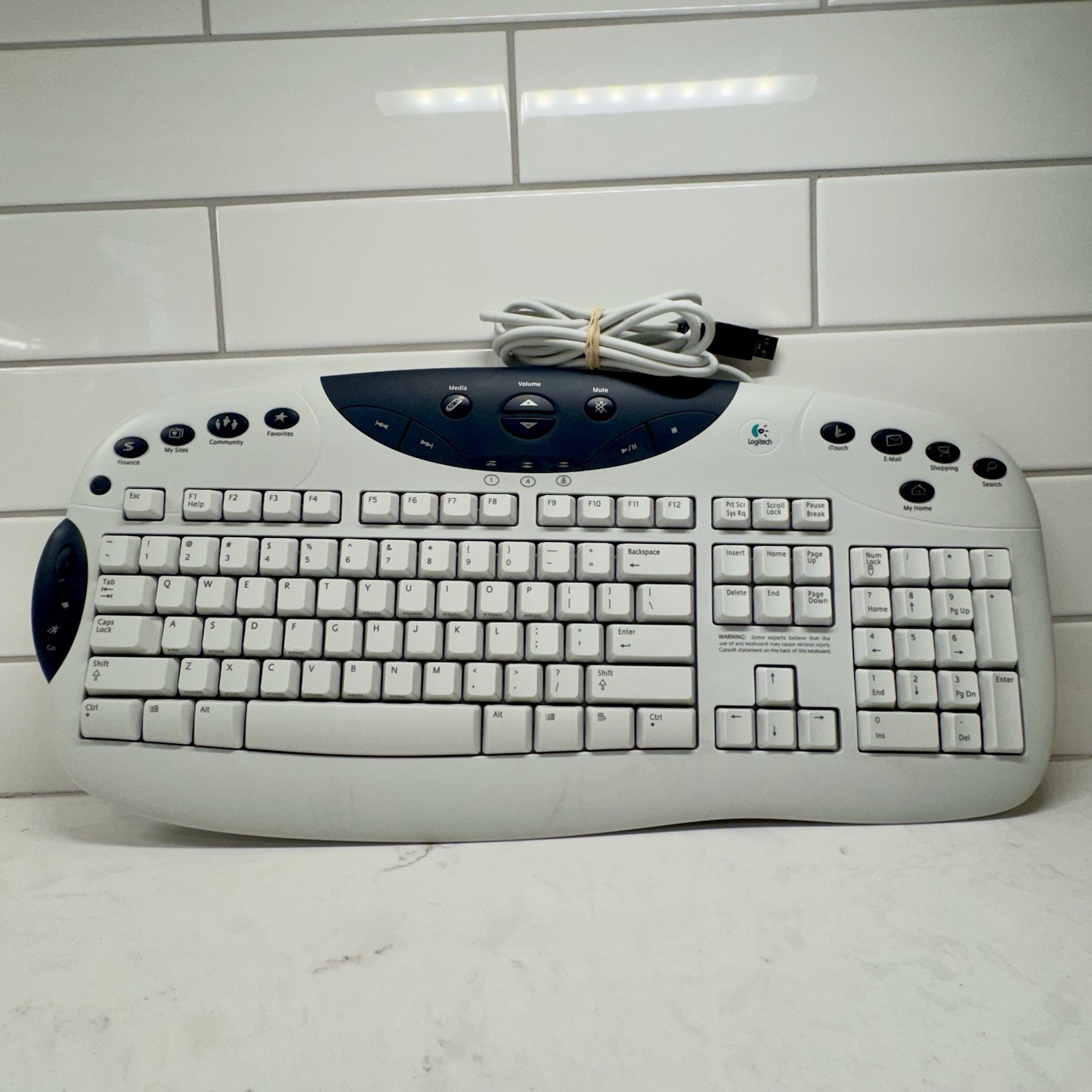 Logitech Internet Navigator Keyboard Y-BE22 USB White Multimedia Vintage