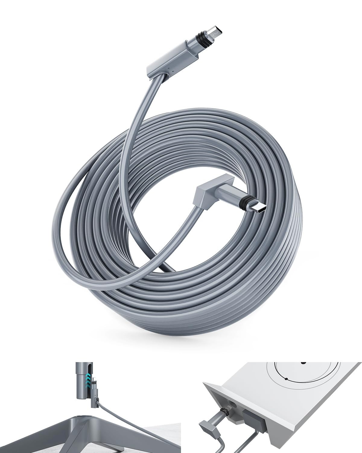 150ft 46m for Starlink Gen 2 V2 Cable Waterproof Replacement Extension Cord Gray