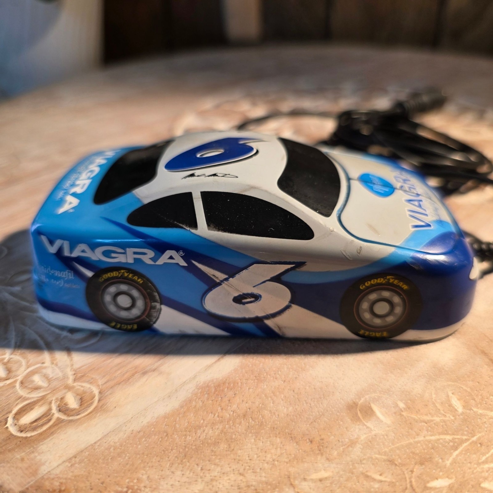 Vintage HiRev Viagra NASCAR Race Car PS2 Computer Mouse Pfizer Advertising Mouse