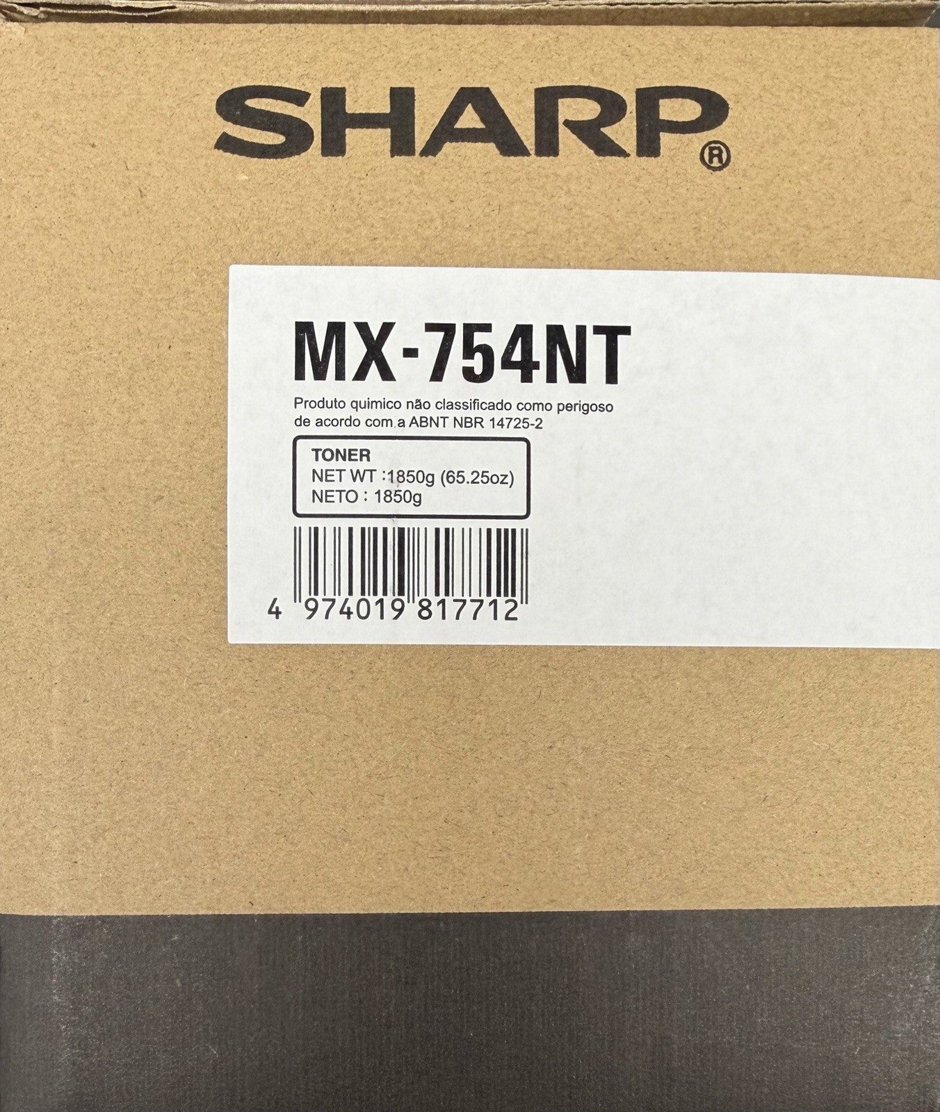 Sharp MX-754NT Black Toner Cartridge OEM Genuine, Sealed