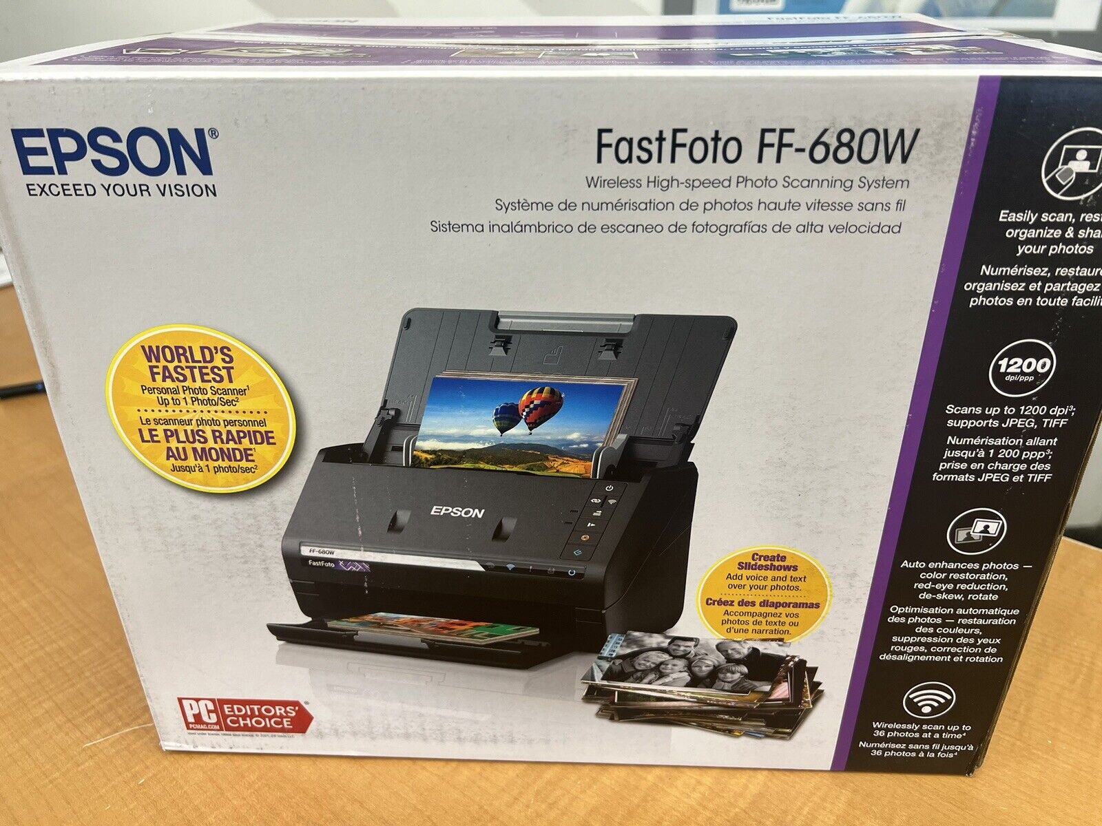 Epson FastFoto FF-680W Wireless High-speed Photo Scanning System - Black
