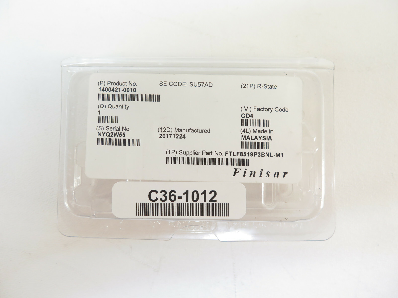 Marconi / Finisar SU57AD RDH 10244/1 / 1400421-0010 850nm MMF SFP-SX
