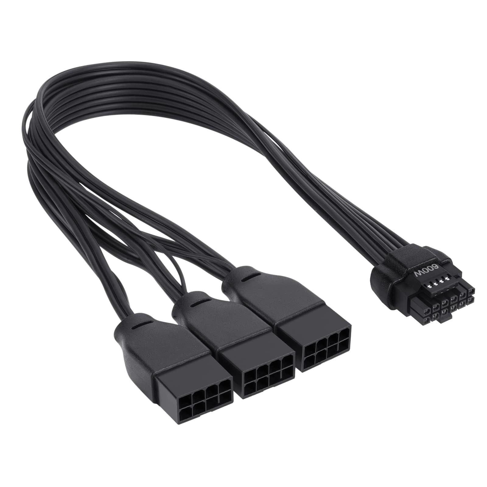 PCI-e 5.0 Extension Cable, 16 Pin(12+4) Male to PCIE 3x8Pin(6+2) Female Black