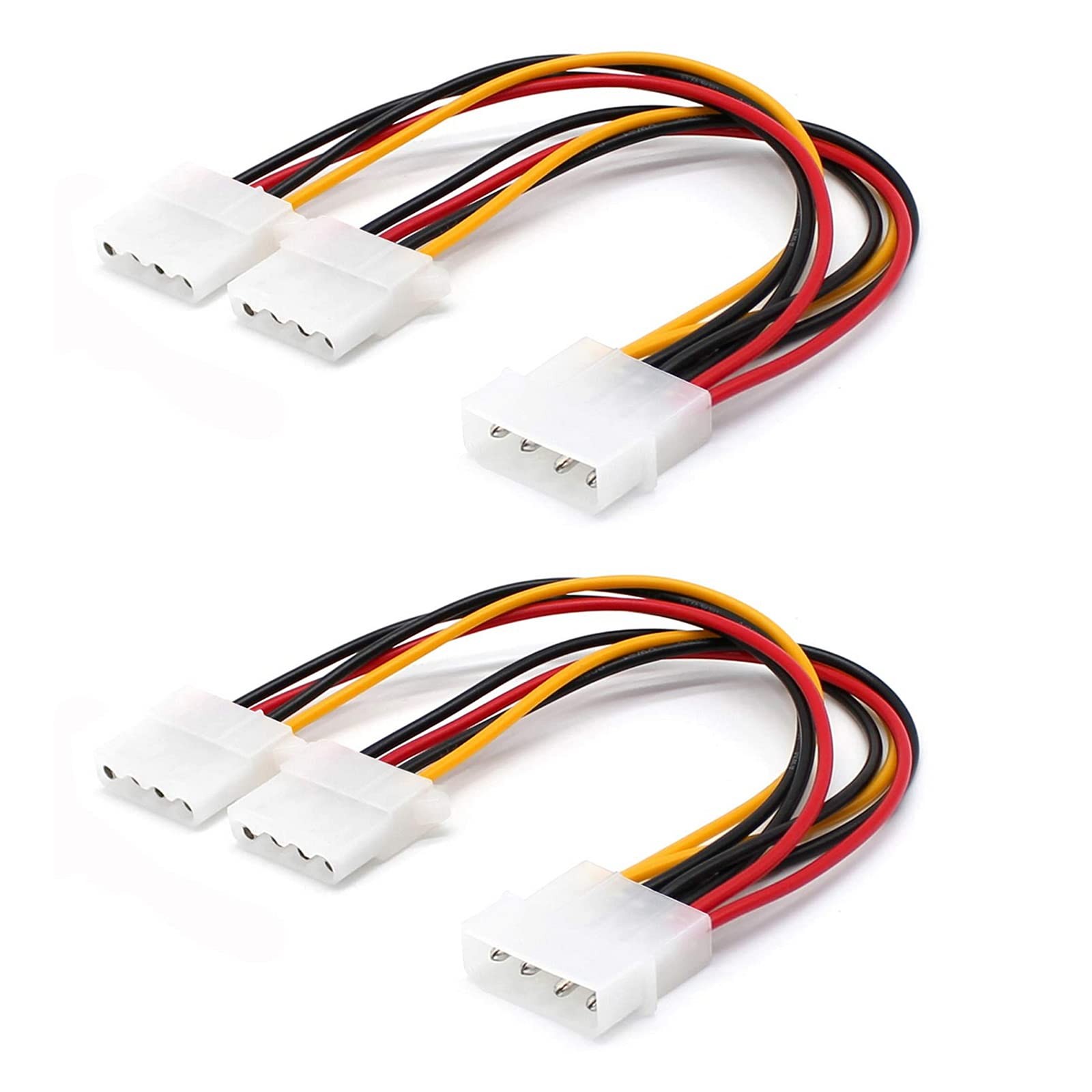 OPSFALCON 2-Pack Molex 4-Pin Power Y-Splitter Cable