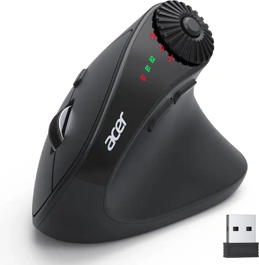 acer Wireless Ergonomic Mouse with Side Scroll Wheel 4000 DPI Bluetooth Mouse