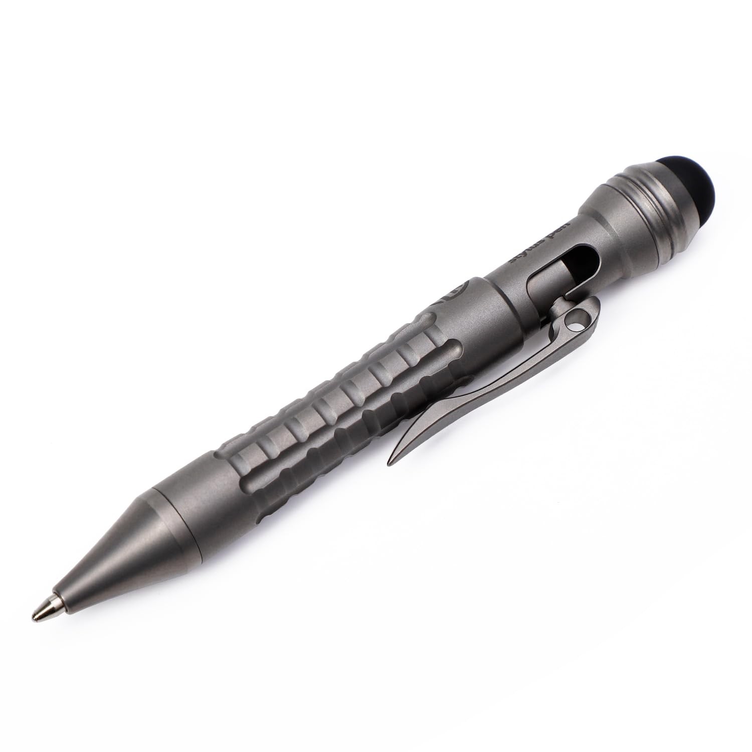 Mini Titanium Stylus Pen with Bolt-Action 1 Count (Pack of 1), Grey