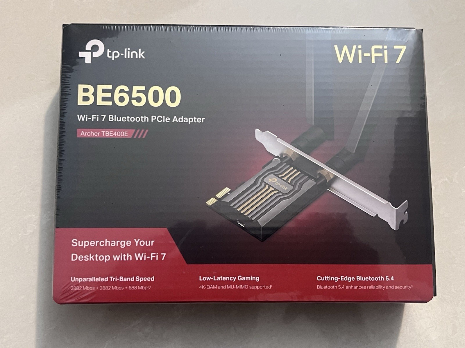 TP-Link WiFi 7 BE6500 PCIe WiFi Card Archer TBE400E | Tri-Band Network Card...