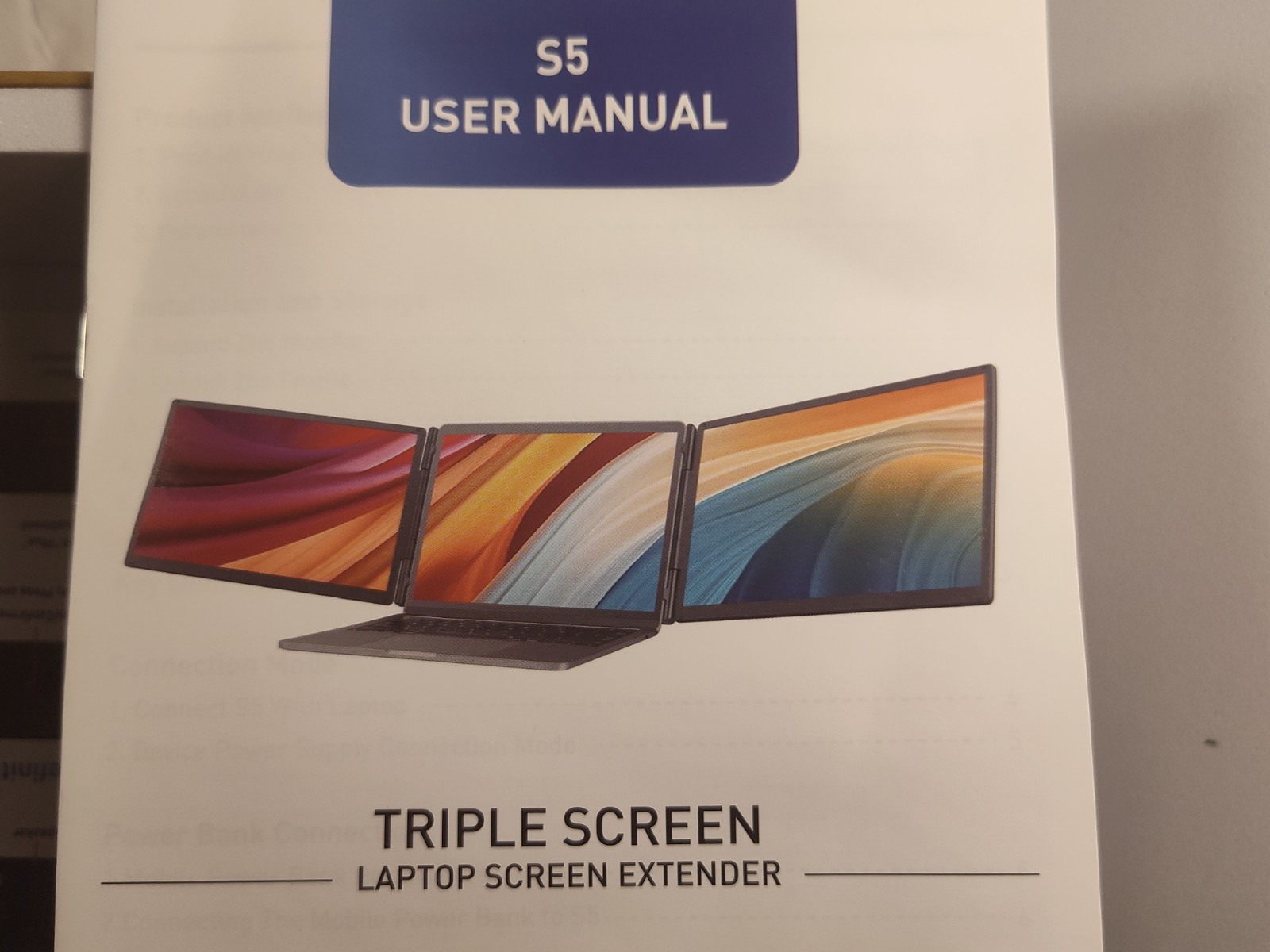 Teamgee S5 Portable Monitor Triple Screen Extender for 13-17 Laptop w Power Bank