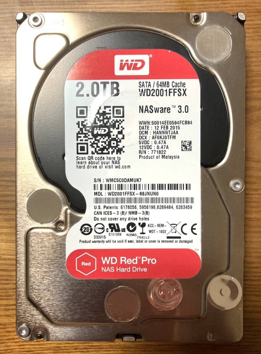 Rare model Western Digital WD Red Pro WD2001FFSX 3.5 inch HDD 2TB (NAS-oriented
