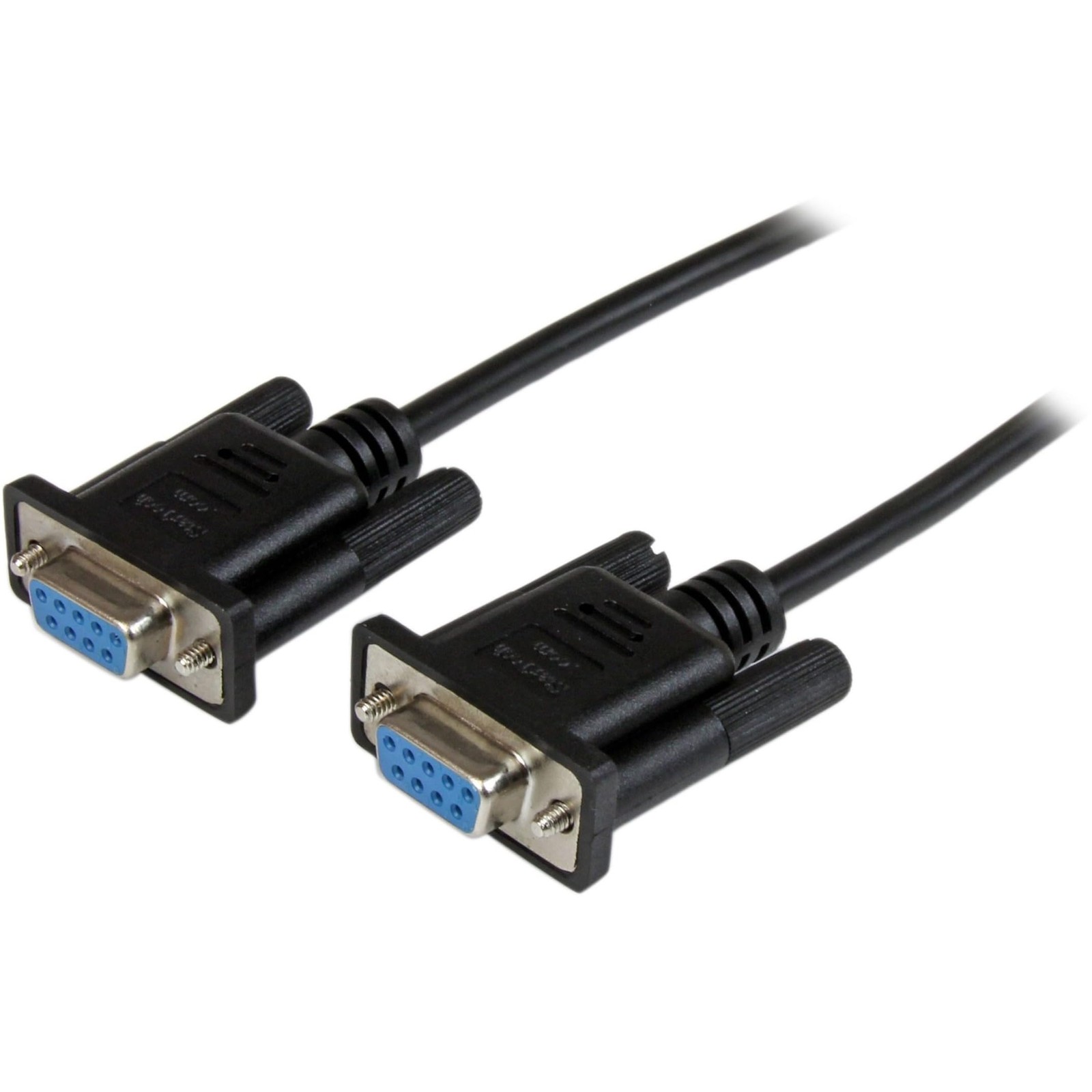 StarTech 2m DB9 RS232 Serial Null Modem Cable Black Female to Female