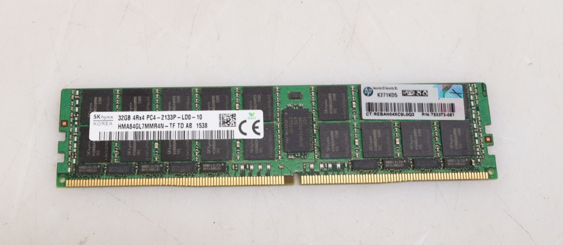 32GB SK Hynix HMA84GL7MMR4N-TF PC4-17000 DDR4-2133P ECC LRDIMM Server RAM