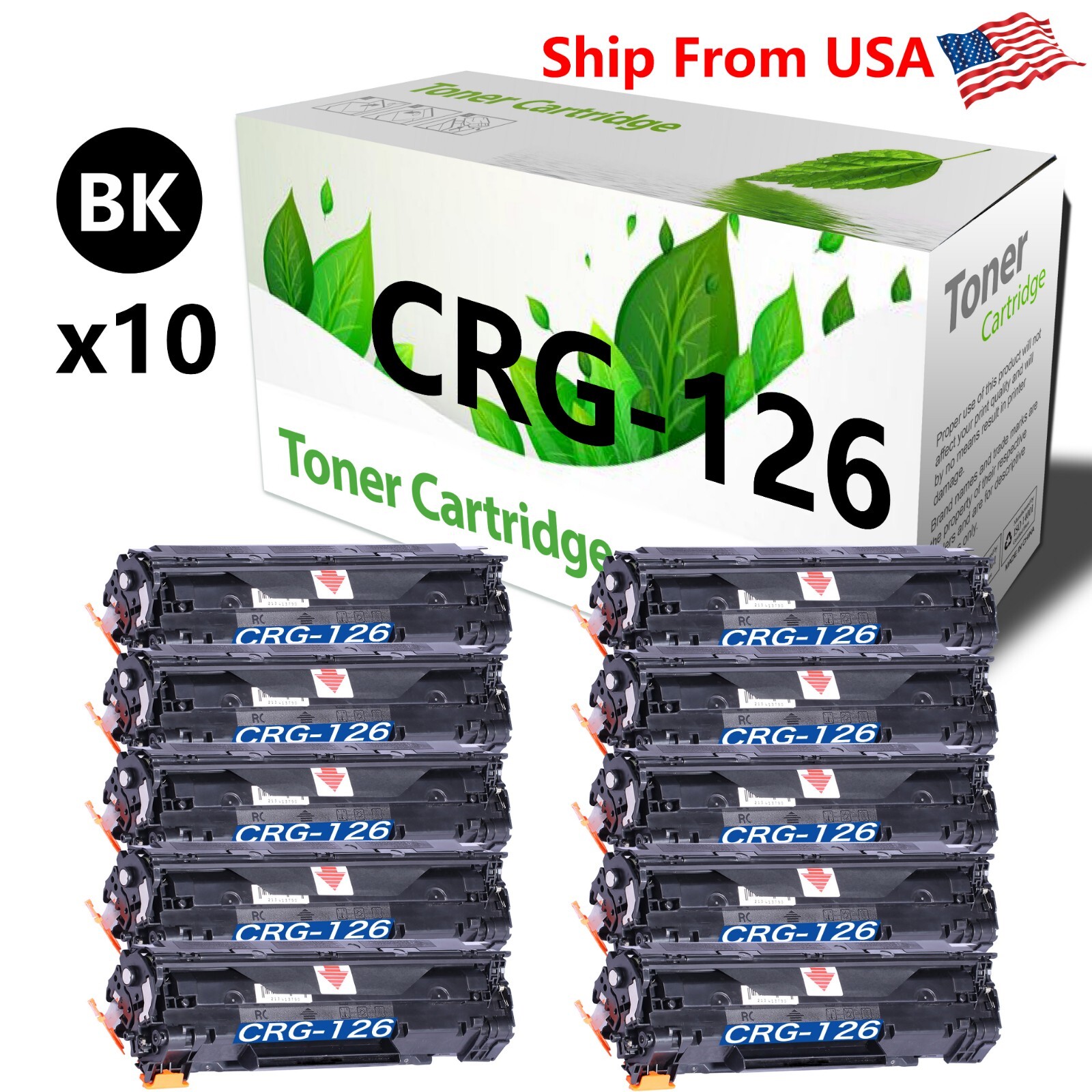10PK CRG126 CRG-126 Toner Cartridge For imageCLASS LBP6200d LBP6230 Printer