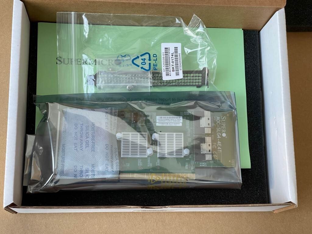 New Supermicro AOC-SLG3-4E4T 4 Port NVMe PCIE X16