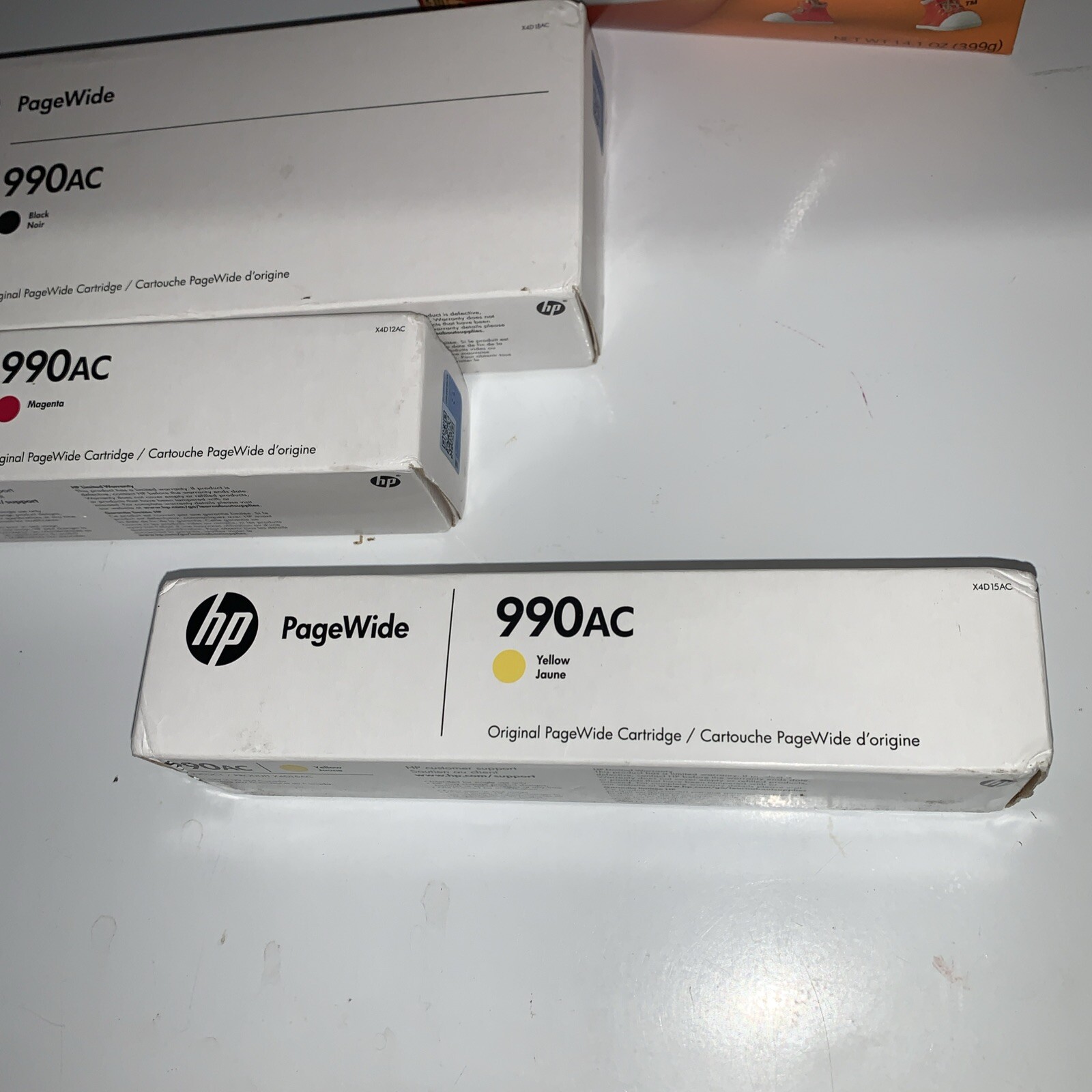 HP X4D15AC (990AC) Yellow Ink Cartridge 1 Ctg December 2024. 990AC