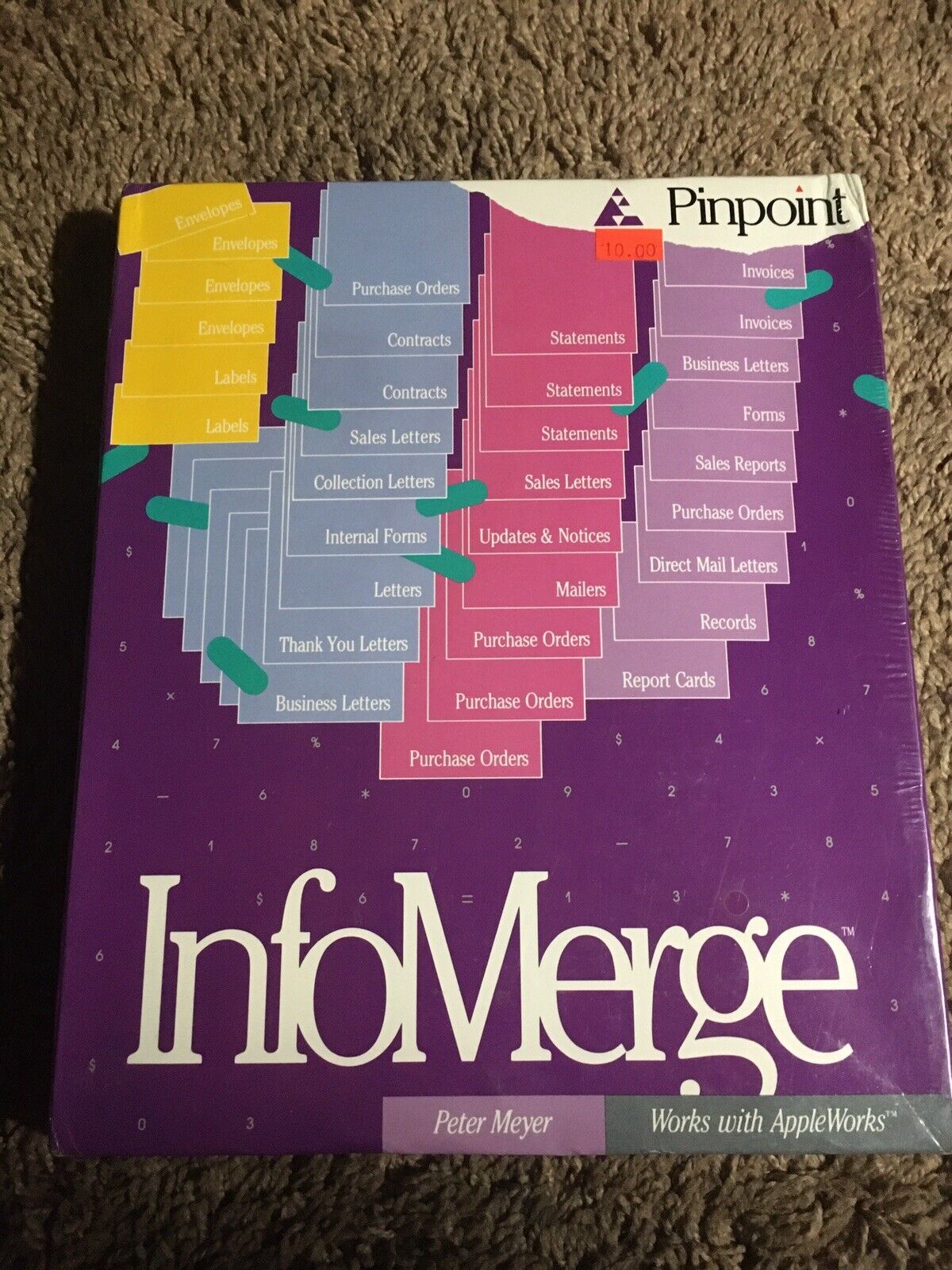 InfoMerge Pinpoint 1986 Program/Software Apple II (2) Peter Meyer *NEW SEALED*