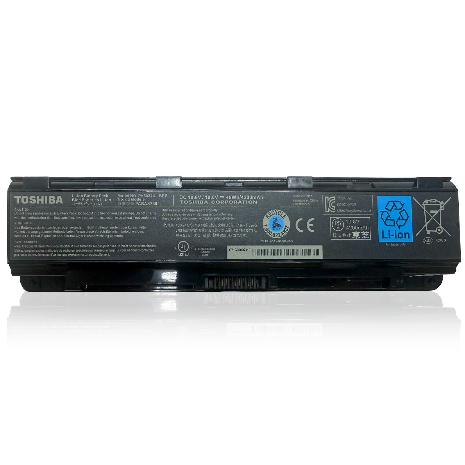 lot Genuine PA5024U-1BRS Laptop Battery For Toshiba Satellite C850 PABAS260 US