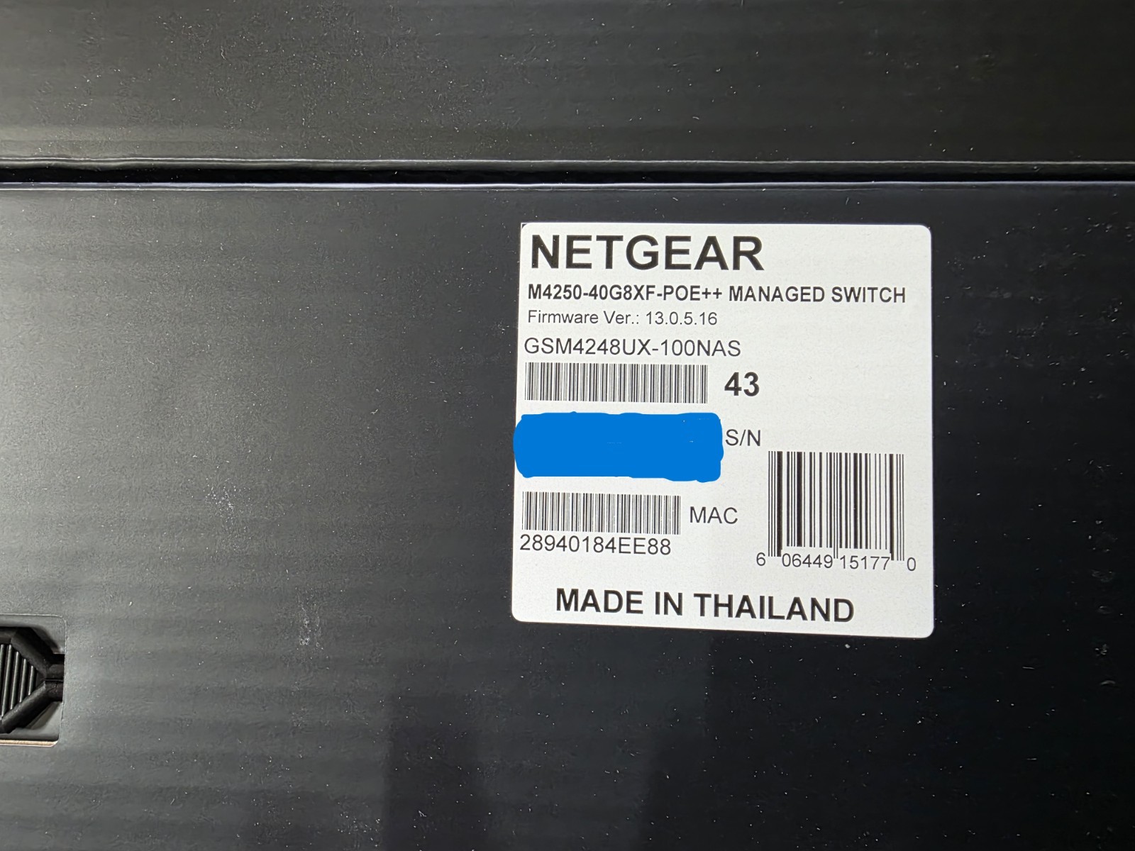 NETGEAR AV Line M4250 GSM4248UX 40Port Gigabit PoE++ Compliant Managed AV Switch