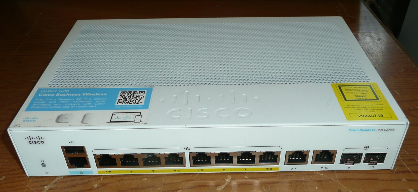 Cisco Business 350 Series 8-Port PoE Managed Switch CBS350-8FP-E-2G