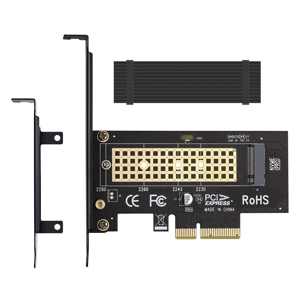 M2 NVMe to PCIe 4.0 x4 Adapter with Aluminum Heatsink Solution M2 NVMe SSD