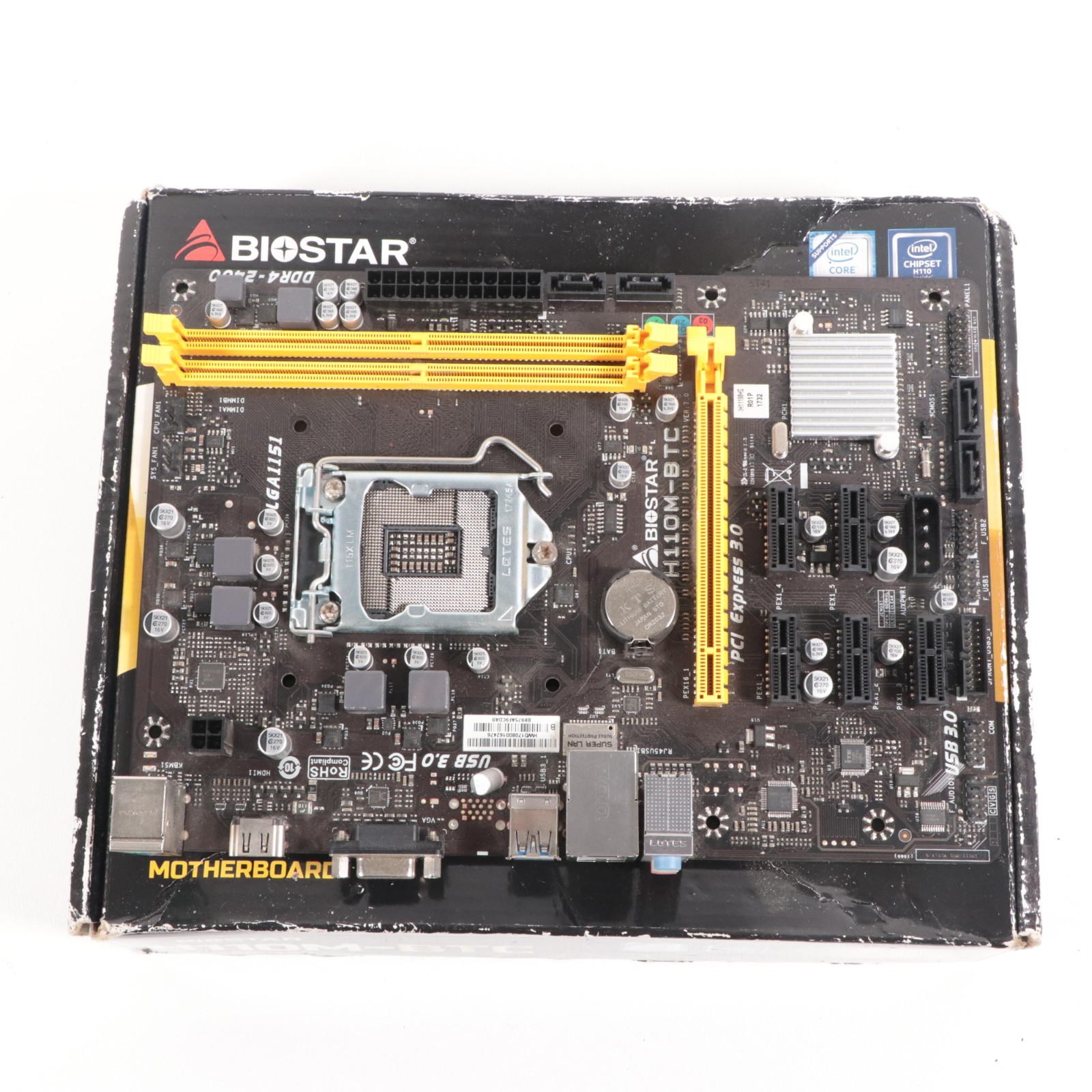 Biostar LGA 1151, Intel H110 Chip Set MicroATX Motherboard H110 M – BTC