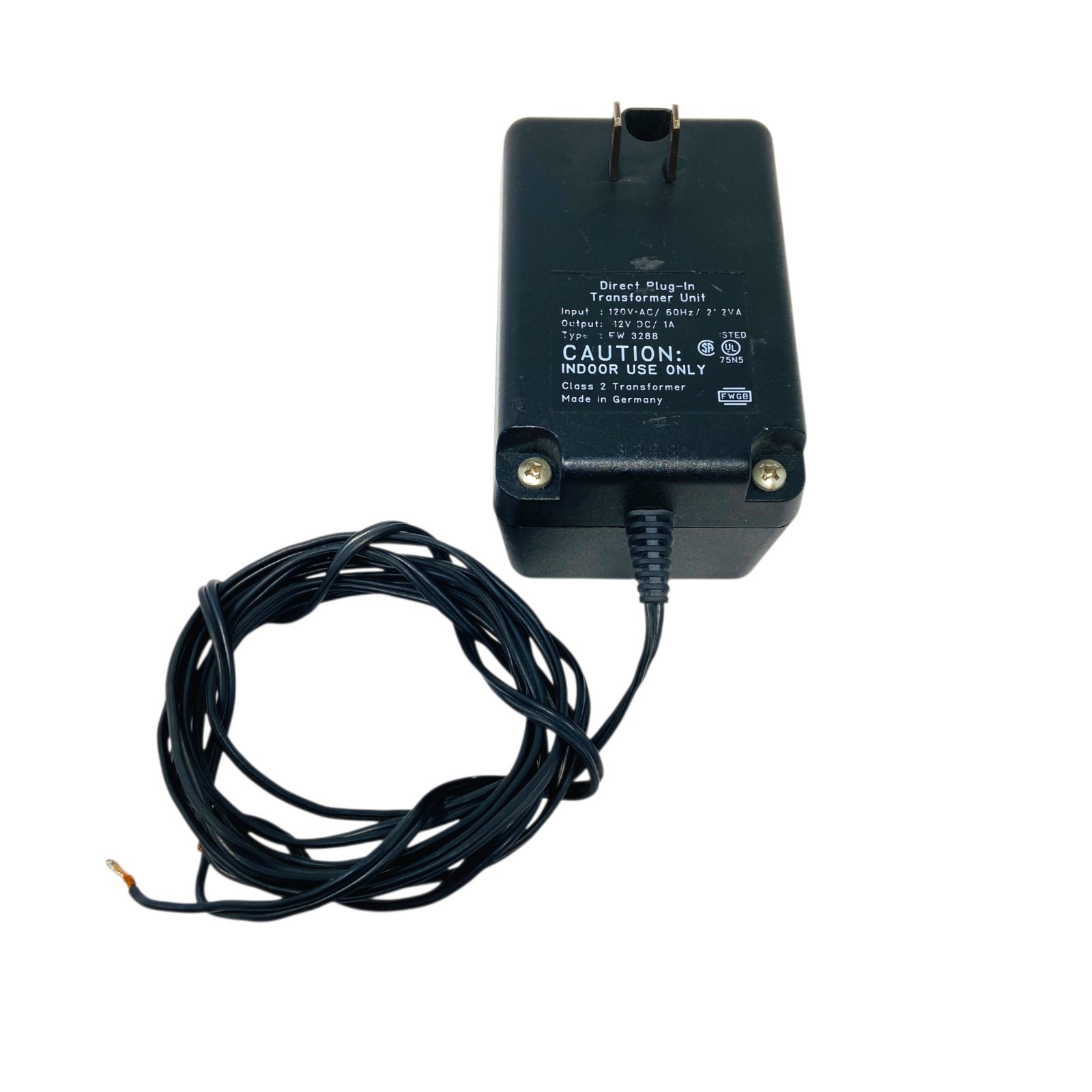 Friwo FW3288 Direct Plug-In AC Adapter Transformer 120V AC to 12V DC 1A Lead 7Ft