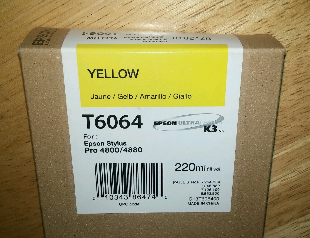 05-2024 GENUINE EPSON T6064 YELLOW 220ml K3 INK STYLUS PRO 4800 4880