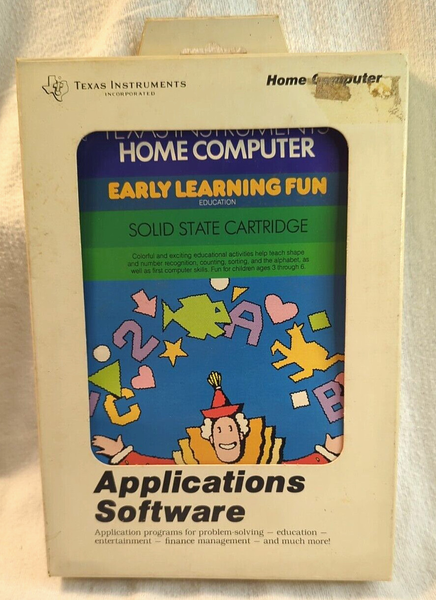 1982 Texas Instruments Early Learning Fun TI-99/4A Untested Game  PHM 3002