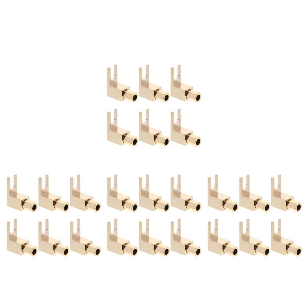 Durable Gold Copper Y Spade Fork Connector for Hifi Audio and Theater Use