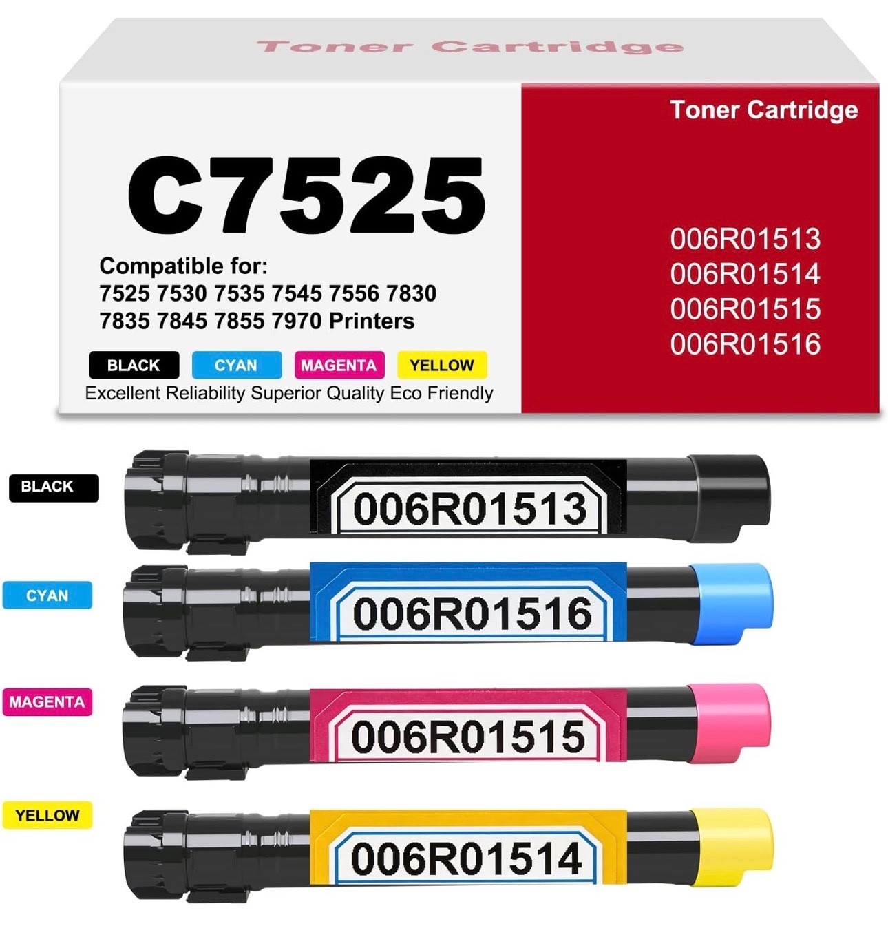 Toner Cartridge High-Yield Toner with Chip for WorkCentre 7525 7530 7535 7545