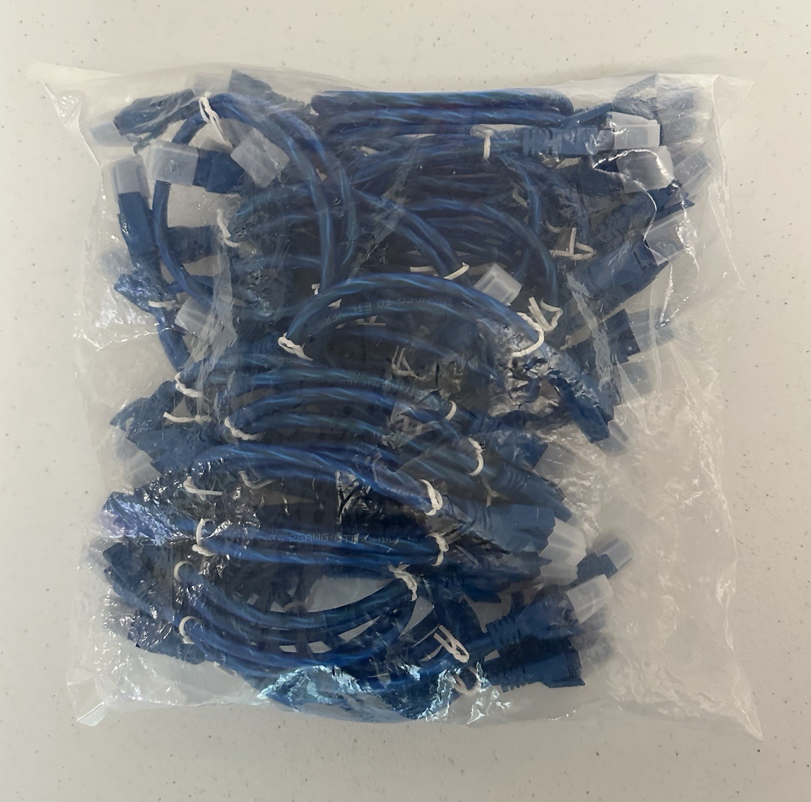 MyGatti Cat6 Patch Cables Cat 6 Ethernet Cable 1.5 ft 30-Pack Transparent Blue 