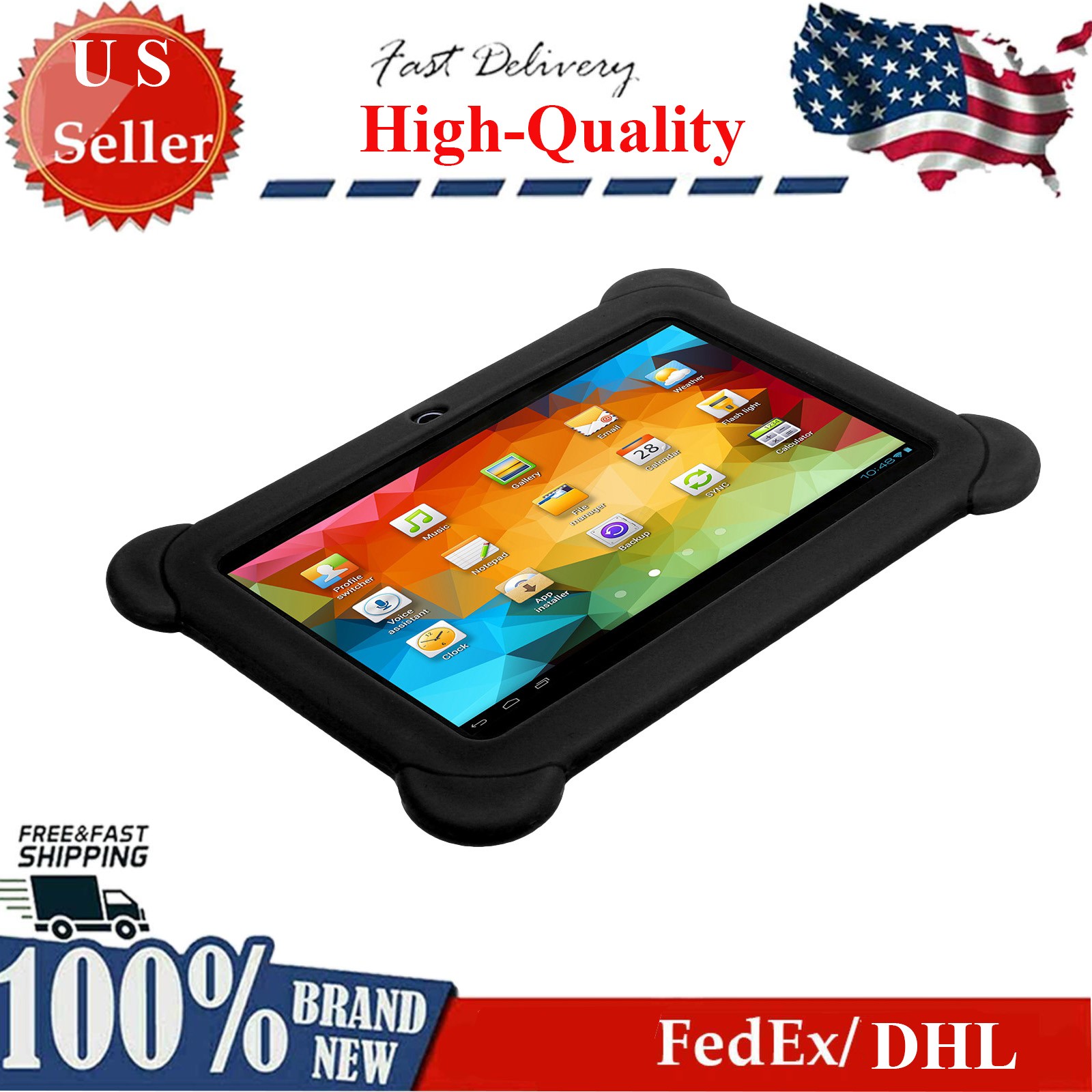 Case for 7 inch Tablet, Kids Soft Silicone Adjustable Stand Cover