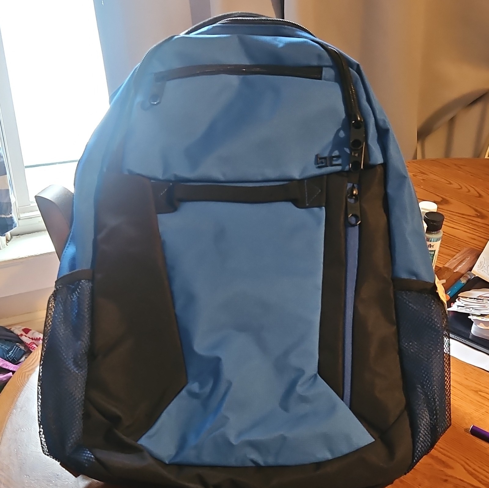 Basecamp Blue/Black 15in Laptop Backpack Polyester Padded Adjustable Straps