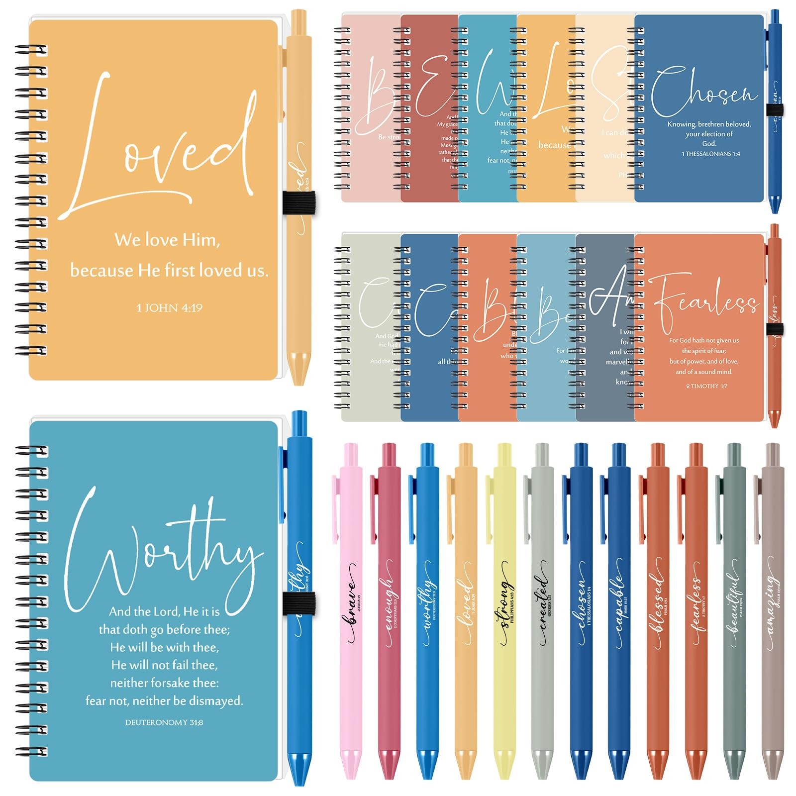 24 Sets Christian Mothers Day Gift Bulk A6 Christian Notebooks with Bible Verse