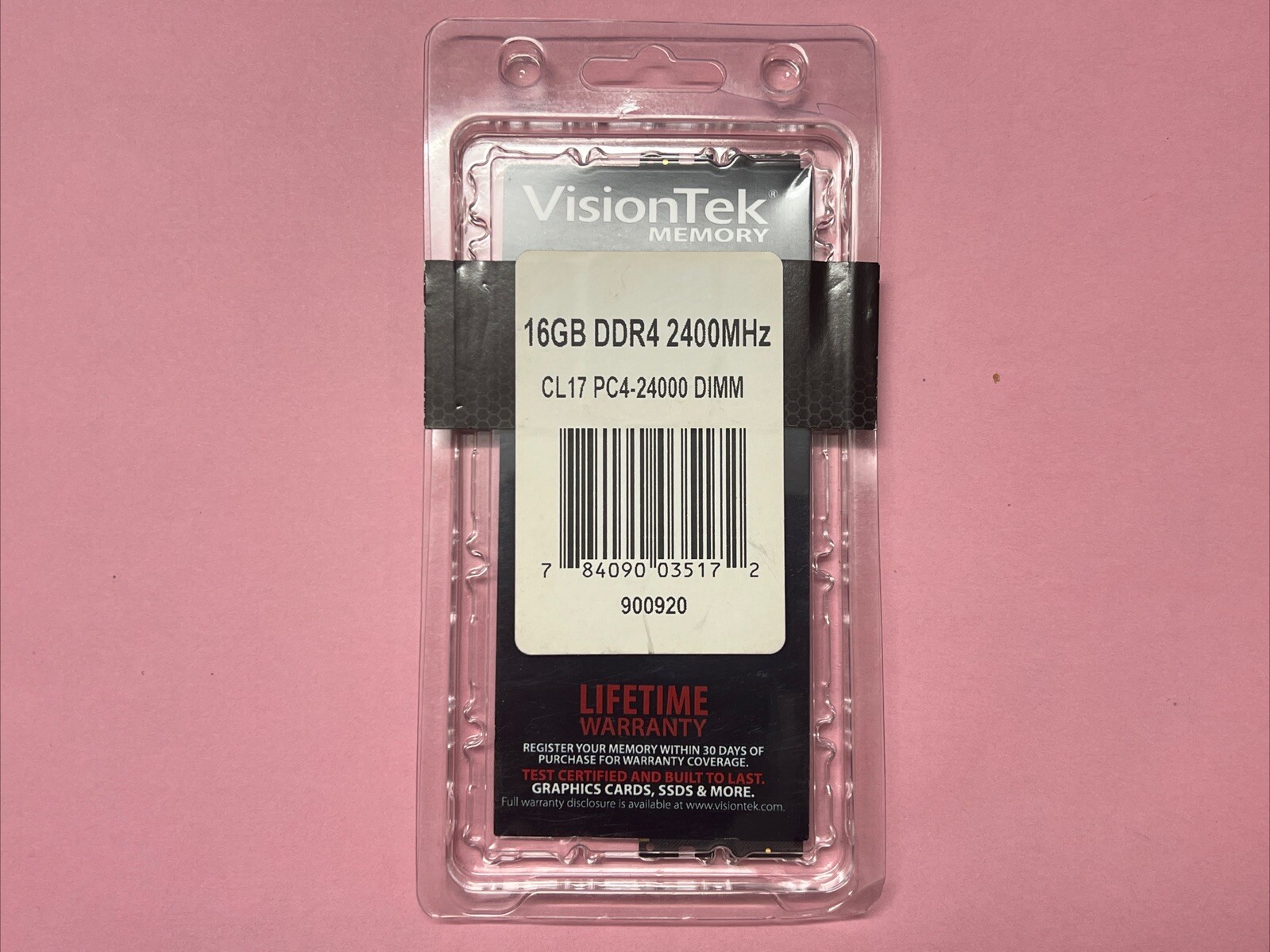 VisionTek 16GB DDR4 2400MHz (PC4-19200) CL7 DIMM Memory - Desktop (900920) RAM