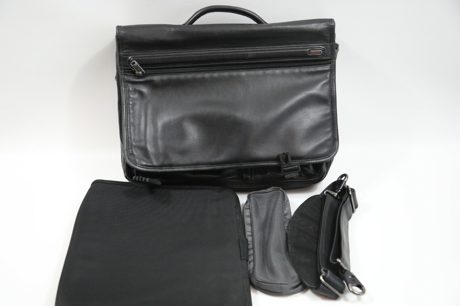 #329 TUMI Alpha Nappa Leather Flap Expandable Briefcase 96171DH