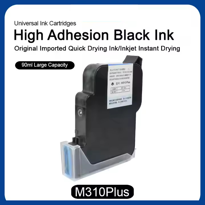 3pcs 25.4mm universal black ink cartridge 90ML high adhesion and fast drying