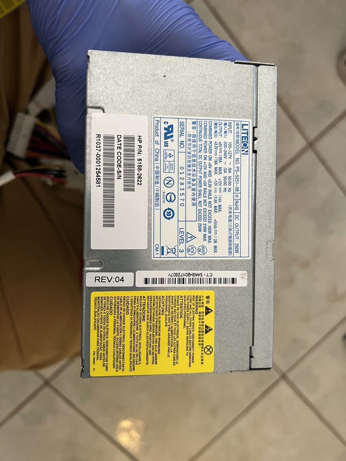HP Compaq Presario SR5000 Desktop PS-5251-08 250W Power Supply- 5188-2622