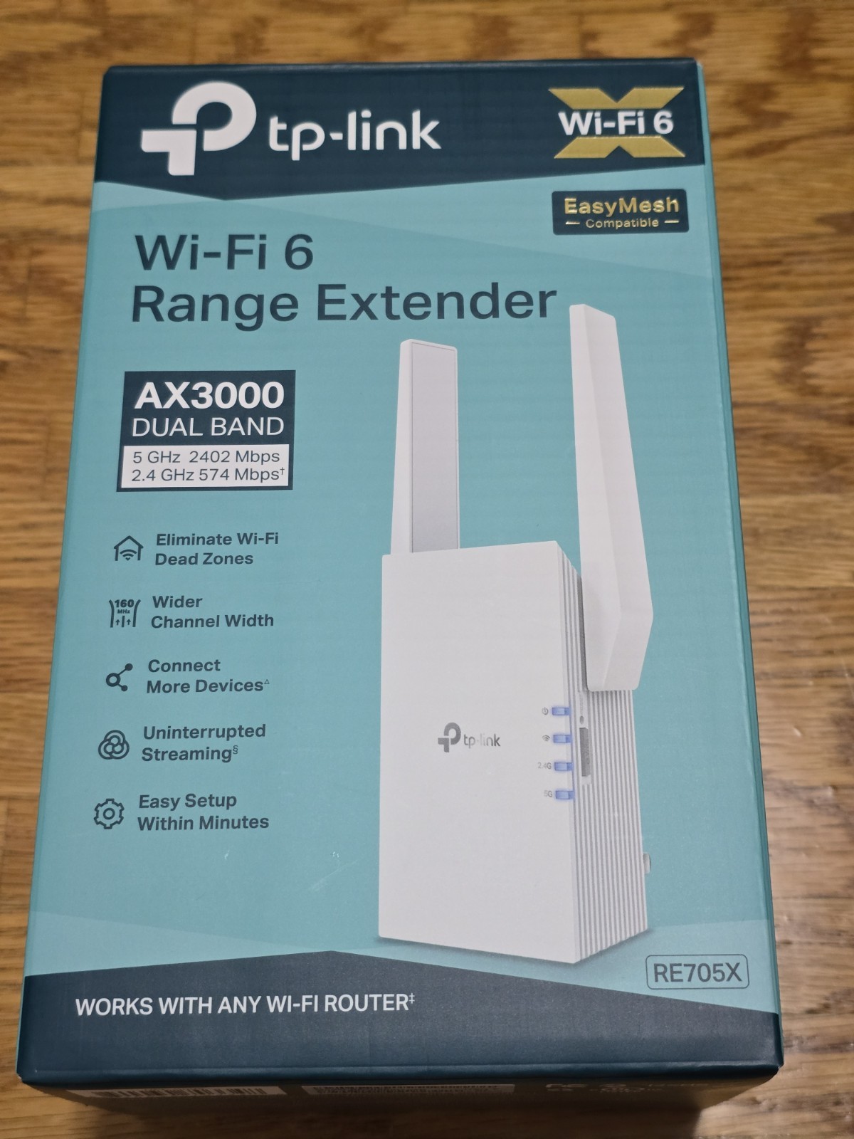 TP Link RE705X AX3000 Mesh Range Extender Dual Band WiFi 6 Booster Open Box