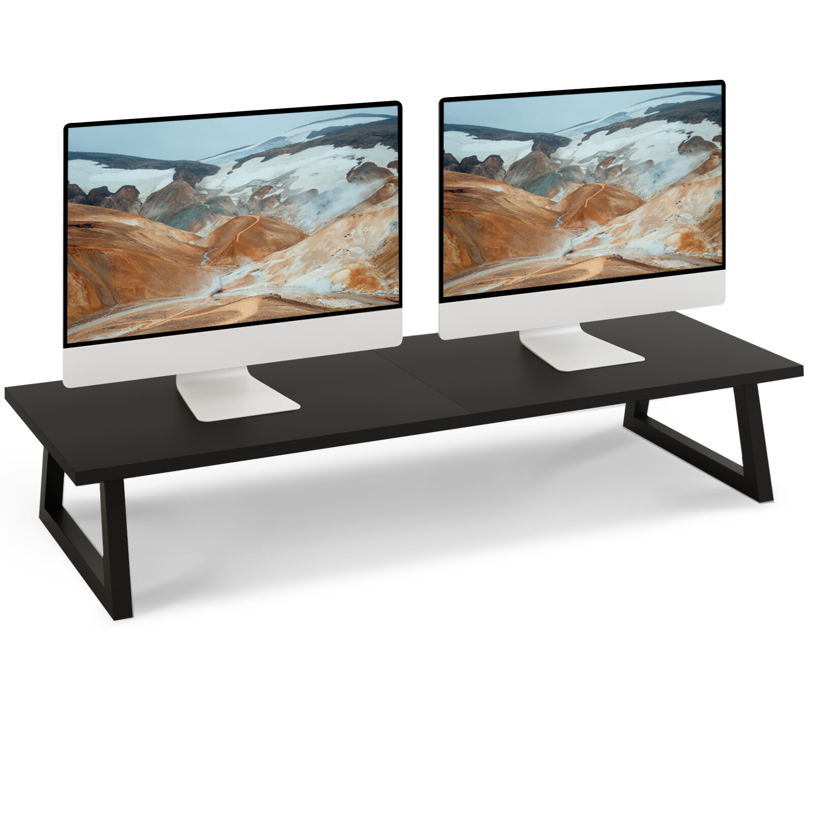 31.5 inch Dual Monitor Stand Riser for Wood & Steel Desktop Riser Organization.