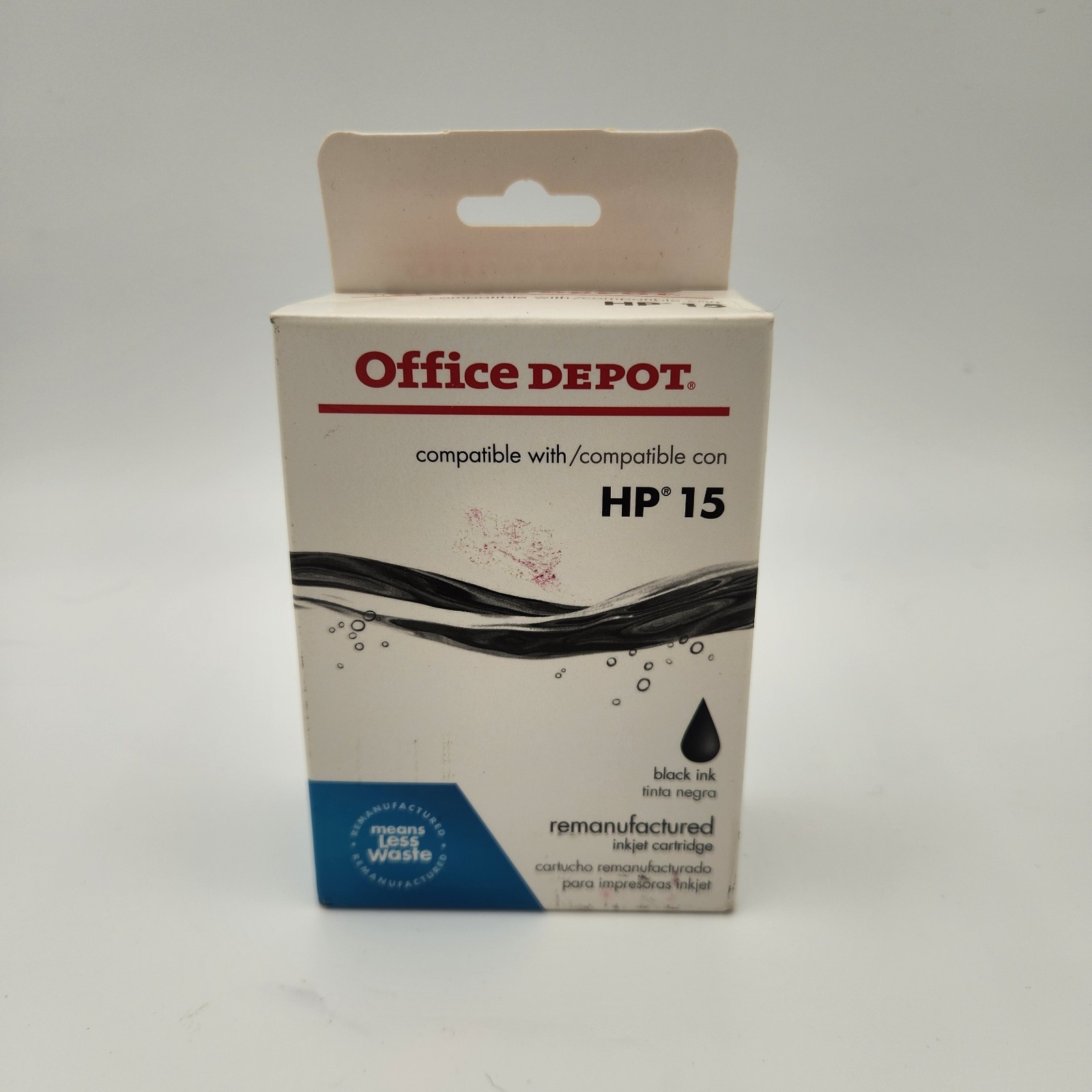 Genuine Office Depot HP 15 Black Ink Cartridge SEALED BAG