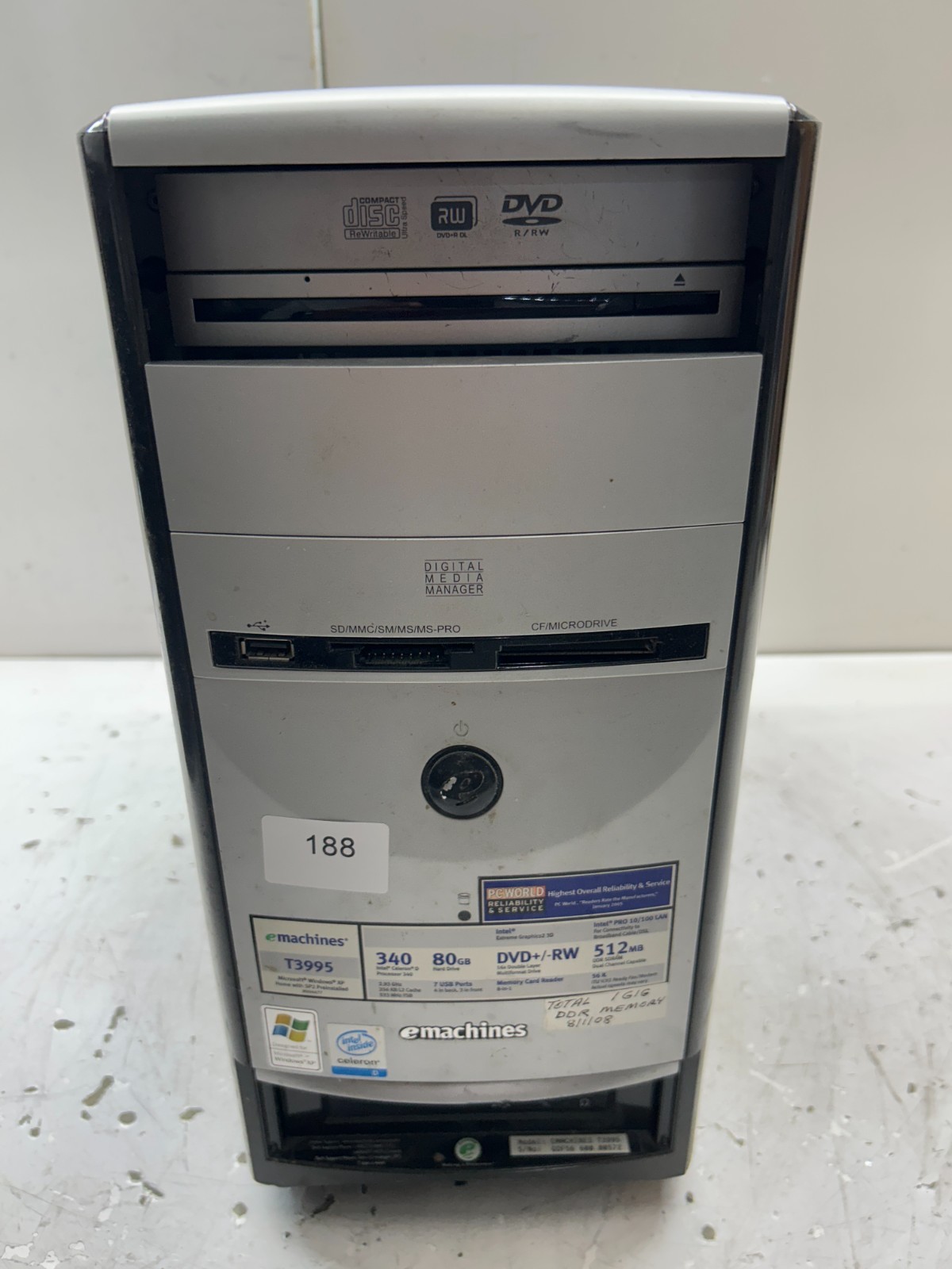 eMachines T3995 Intel Celeron D 340 2.93GHz 1GB NO HDD